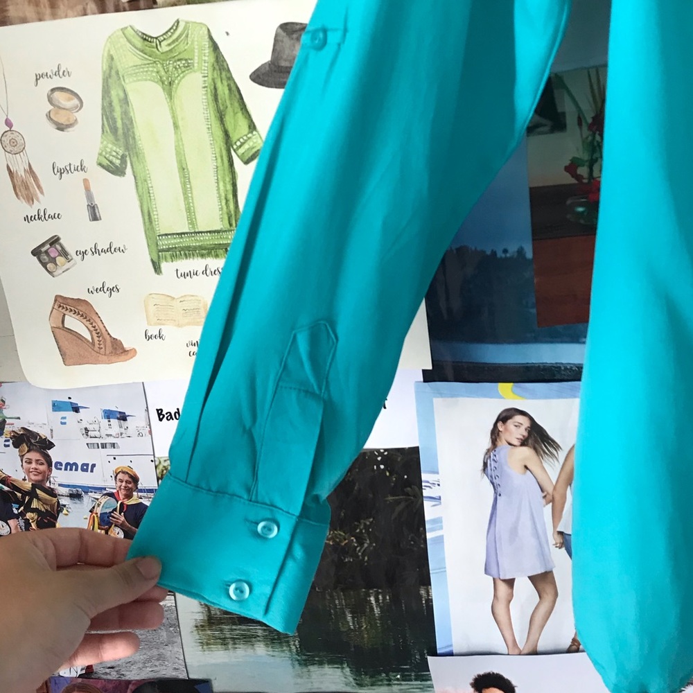 Allison Taylor Teal Blouse - Picture 3 of 5